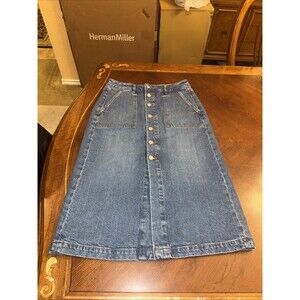 Loft Blue Denim Pencil Skirt Size 4